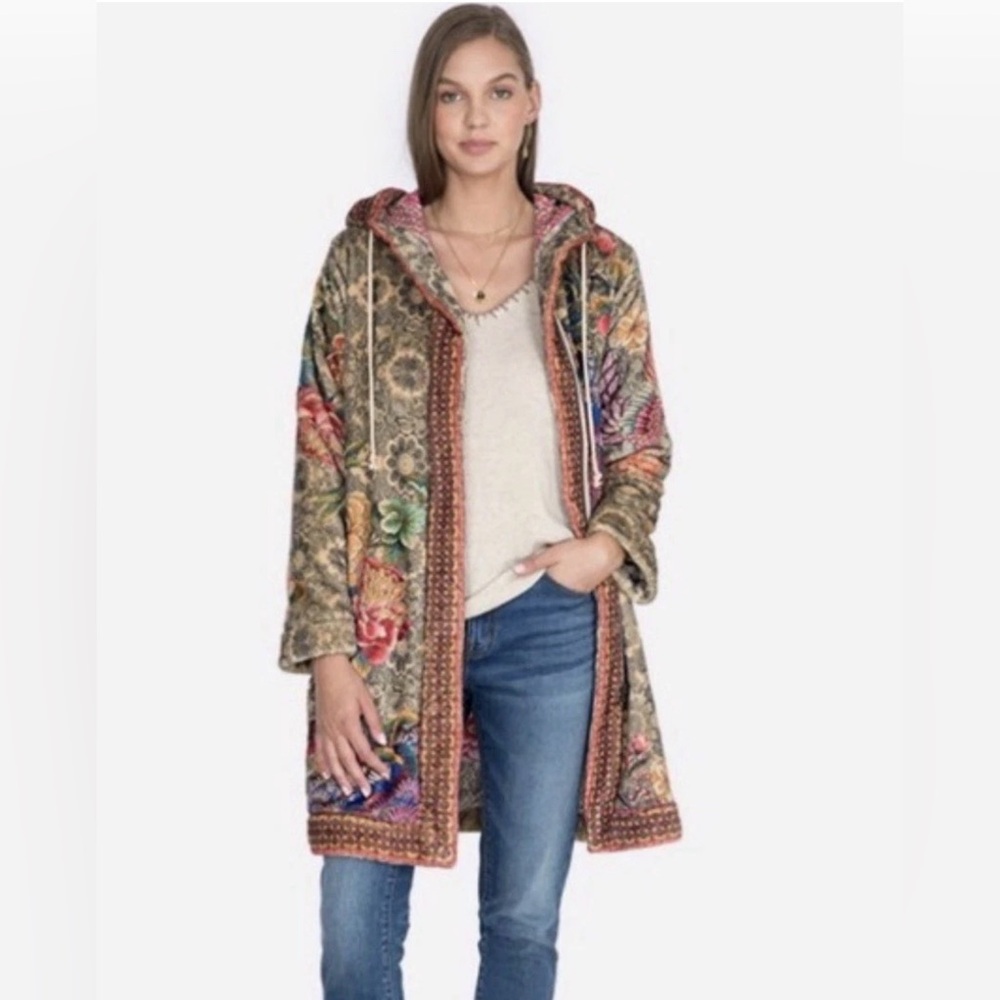 Johnny Was Multicolor Floral Hooded Coatigan by pete&greta